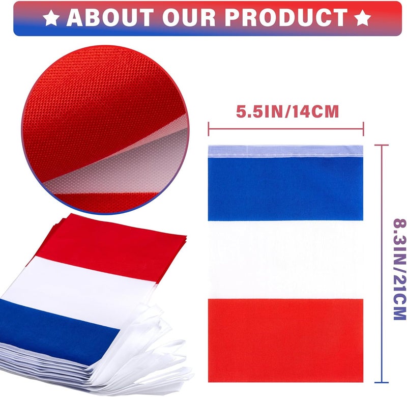 MVPRING France String Flag Pennant Banner, Small Mini French Flags Bunting Banner, 14th of July French Bastille Day National Country Decoration for School, Party, Sports Events, Festival, 33 Feet 30 Flags - Image 3
